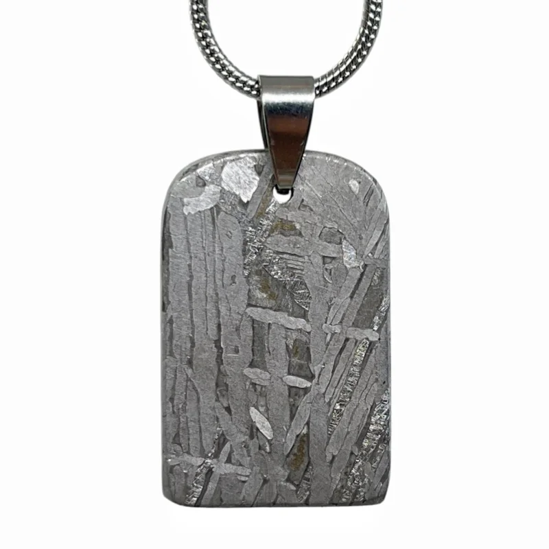 Muonionalusta Meteorite Slice Pendant Authentic Iron Meteor Necklace Natural Space Rock Gemstone Collectible Jewelry -LK655