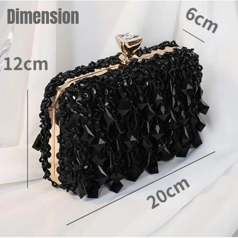 Beaded Pearl Clutch Evening Bag Women Wedding Party Handbag Latch Purse Evening Banquet Bag European Exquisite Bridal Bag