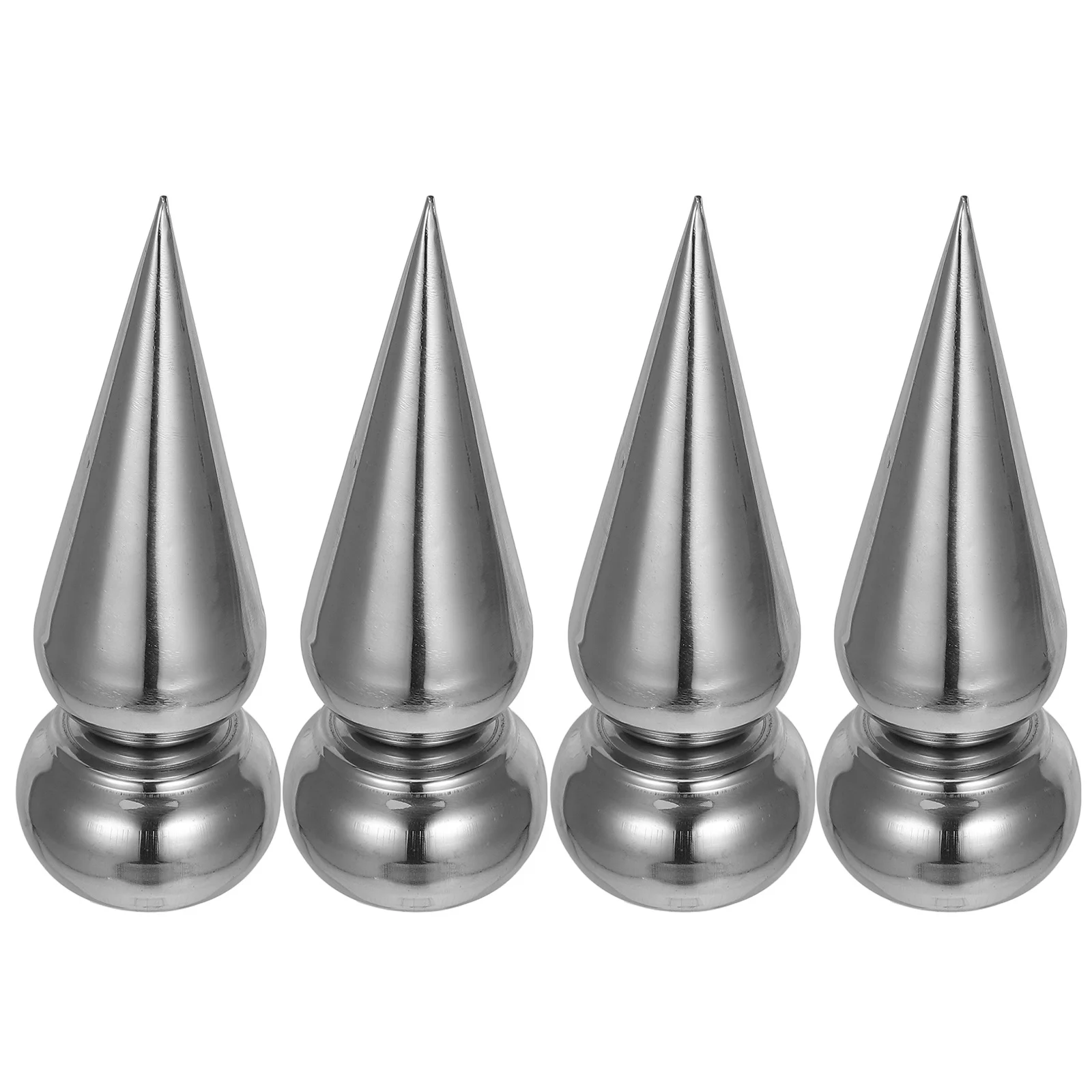 4Pcs 25mm Round Tube Stainless Steel Cone Fence Toppers Decorative Finials Privacy Outdoor Garden Fence Post Caps