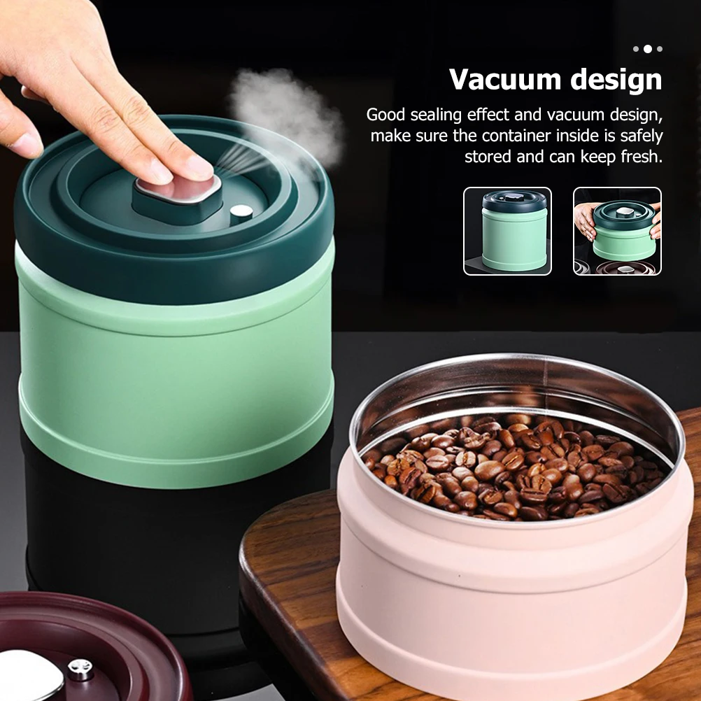 

Snack Jar Coffee Bean Storage Container Stainless Steel Spice Canister Vacuum Sealed Jar Airtight Food Container for Tea