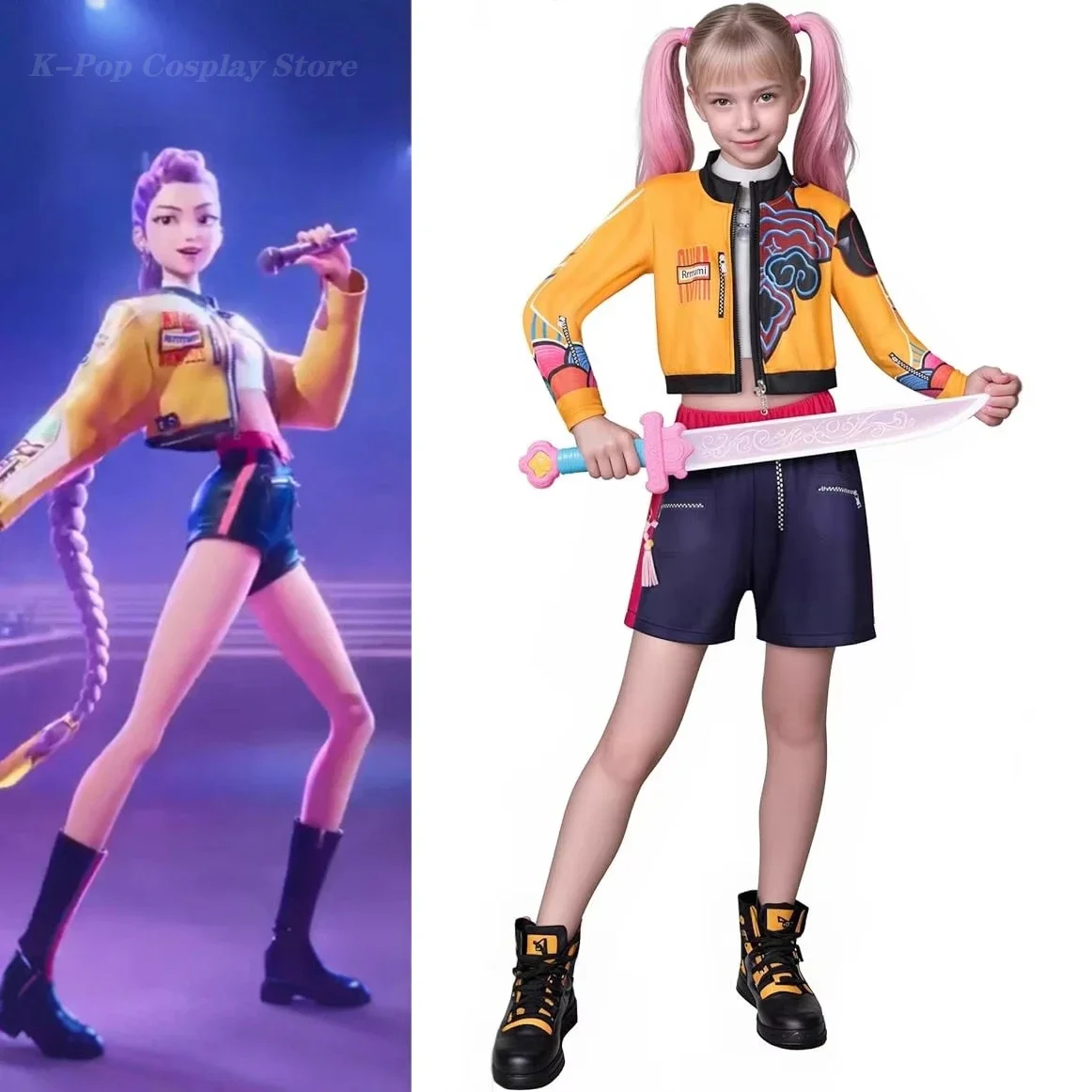 

New Kpop Halloween Demon Hunters Cosplay Costumes for Girls Zoey Mira Rumi Fantasy Roleplay Outfits Carnival Party Suits