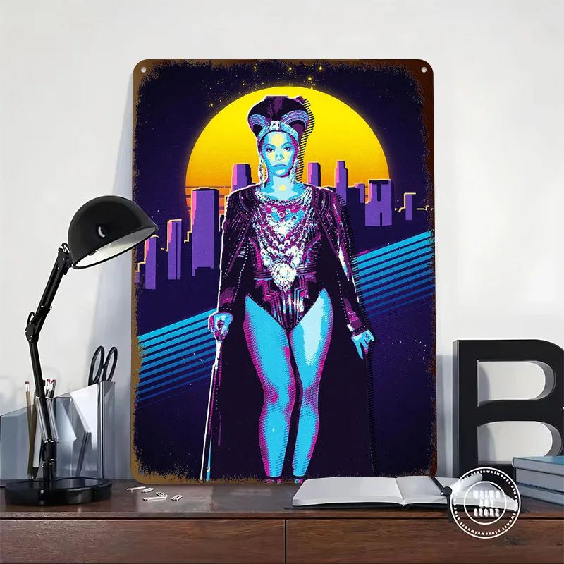 Beyonce Retro Art Printing Poster Customized Retro Wall Art Vintage Metal Signs for Home Decorations Living Room Bathroom Decor