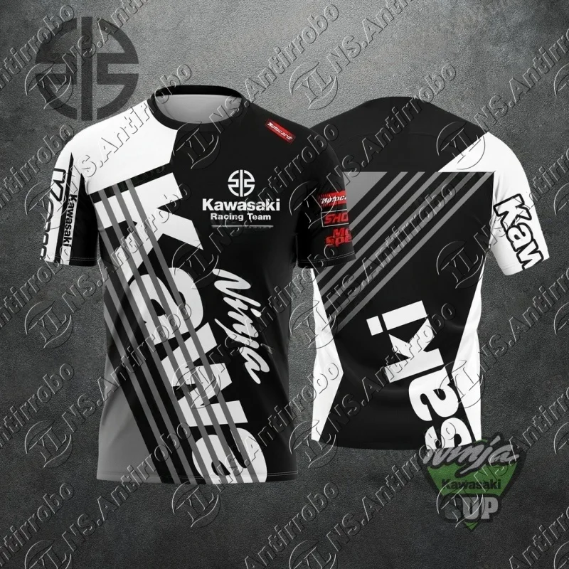 

Мужская быстросохнущая футболка Kawasaki Competition, Джерси, мотоциклетная спортивная футболка с короткими рукавами, впитывающая пот, футболка для езды по бездорожью
