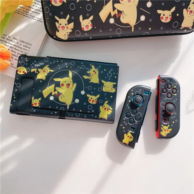 Cartoon Pikachu For Nintendo Switch Protective Case Split Housing Box Accessories NS Console TPU Carrying Storage Bag