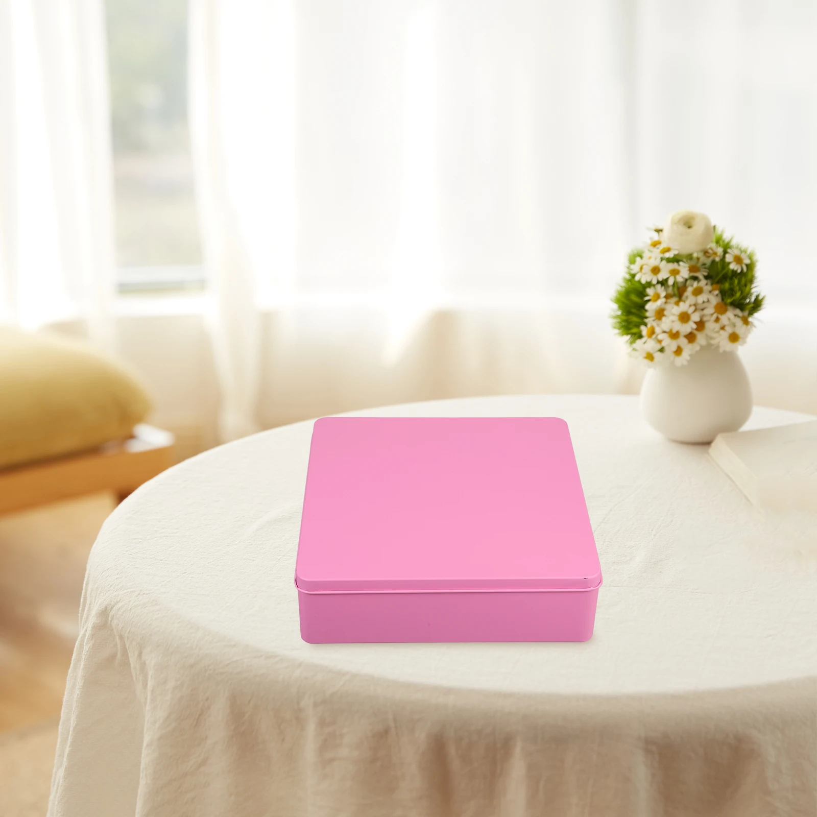 

Large Square Storage Box Tinplate Containers Sealed Lids for Cookies Candy Tea Set Gift Packaging Home Organization