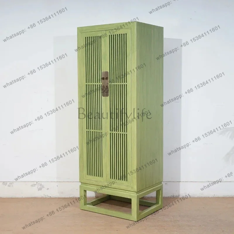 

Новый китайский ретро-шкаф-витрина для гостиной, цельнодеревянный шкаф для хранения вещей, простой гардероб для спальни SSS