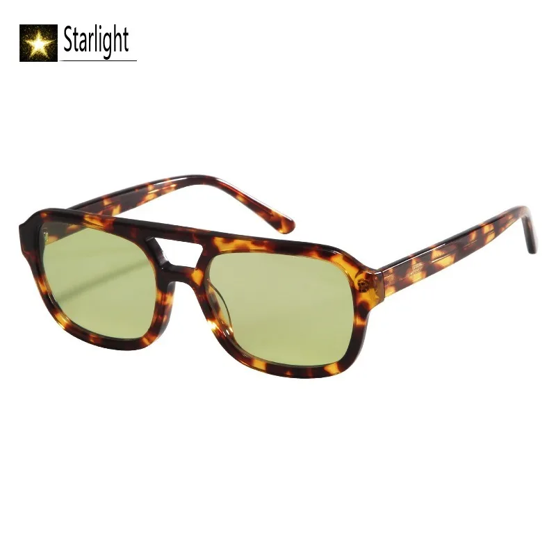 السلحفاة الاستقطاب مزدوجة شعاع النظارات الشمسية رجل خلات موضة كبار الصيد النظارات النساء ريترو مربع UV400 القيادة 145 مللي متر