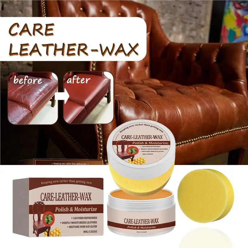 Leather Salve Natural Leather Conditioner Balm and Cleaner Beeswax Furniture Salve Boot Wax for maintenance and renovation care