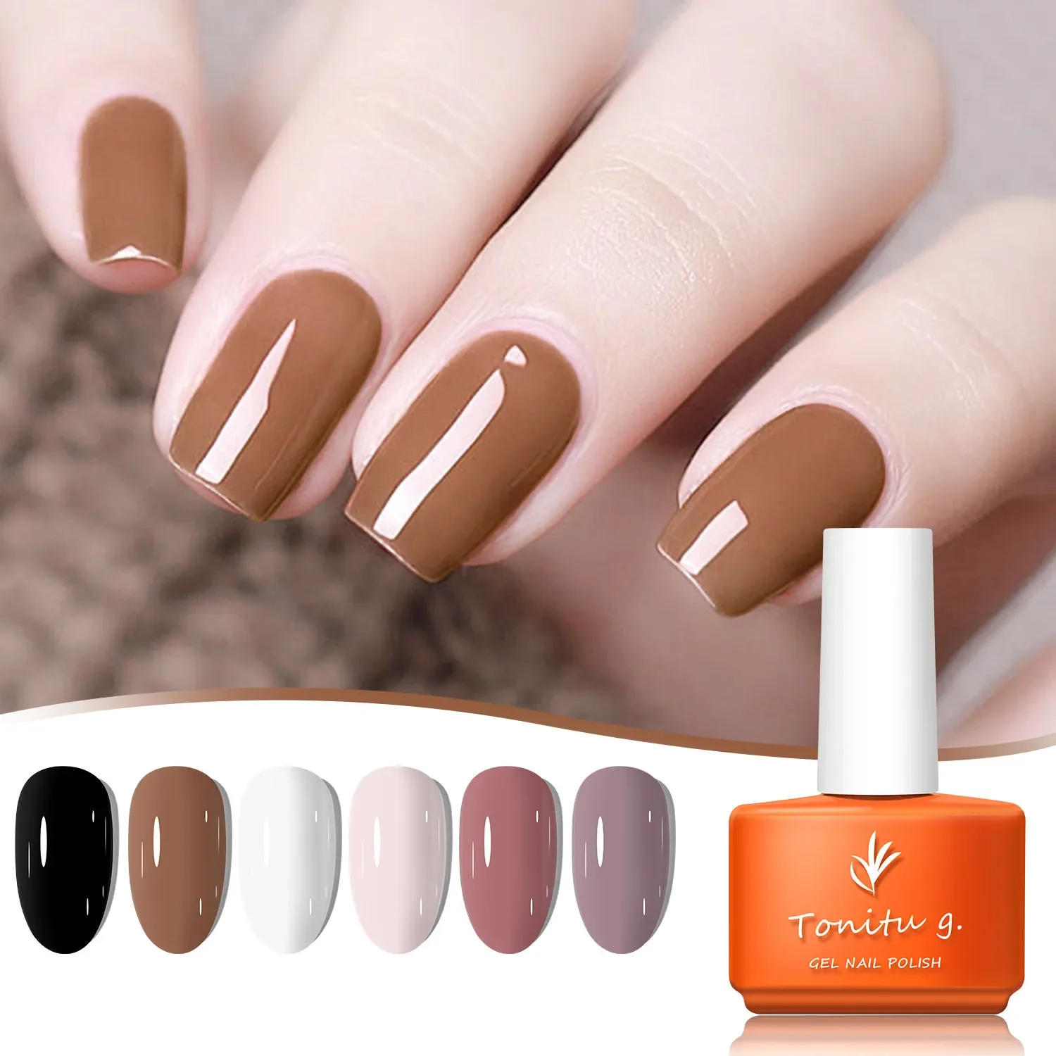 6pcs 7ml Cat Eye Gel Nail Polish Set, 6 Colors Pink Red Brown Green Blue Rose Nude Holographic Semi-permanent Gel Polish Kit top