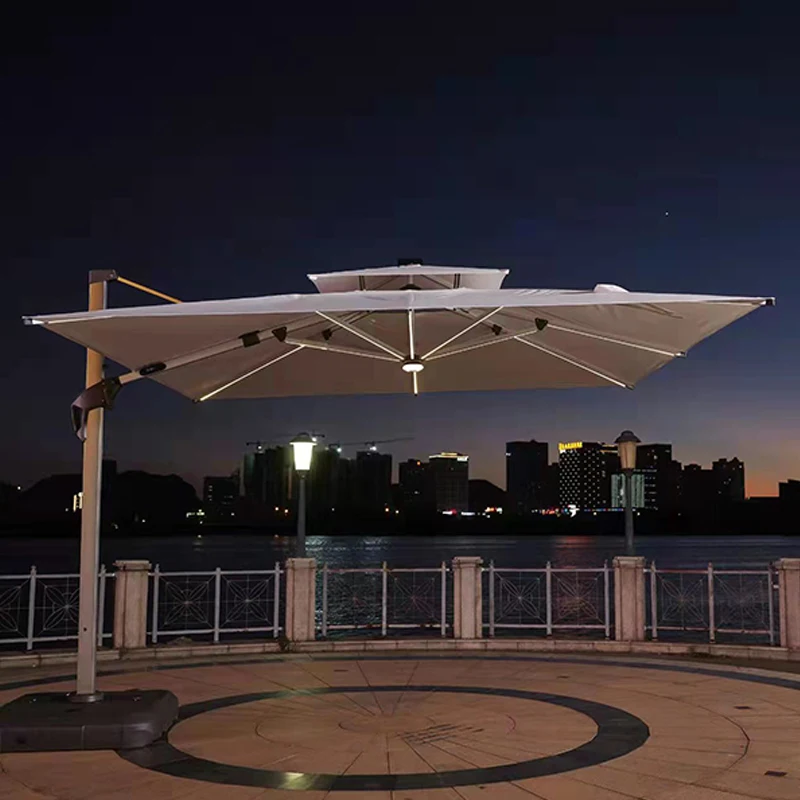 ！@Durable Outdoor Garden 360 Rotation Patio Umbrella Sunshade Rainproof Sunproof Parasol Umbrellas