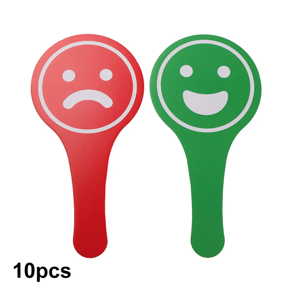 10pcs Yes or No Paddles Expression KT Board Right/Wrong Stop/Go Judges' Cards Red Green Yes/No Hold Up The Sign Voting