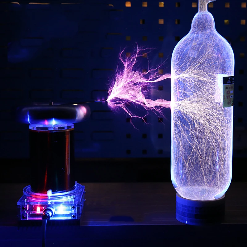 Imagem -06 - Diy Terminou Alta Freqüência Tesla Coil Generator Ac110240v Ssb Música 250w Comprimento do Arco 20cm Comprimento