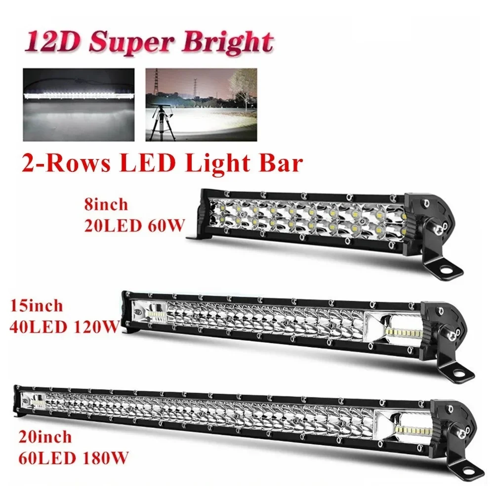 Slim 12D led bar Off Road 12V 24V led light bar/work light For Car 4x4 Truck ATV SUV Boat Spot Flood Combo Beam LED Light Bar