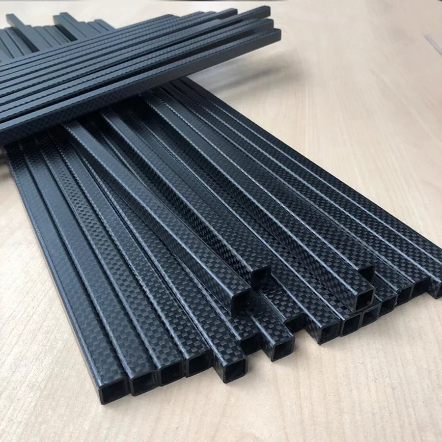 2pcs Length 1000mm 3K carbon fiber square tube OD 8mm 10mm 12mm 14mm 15mm