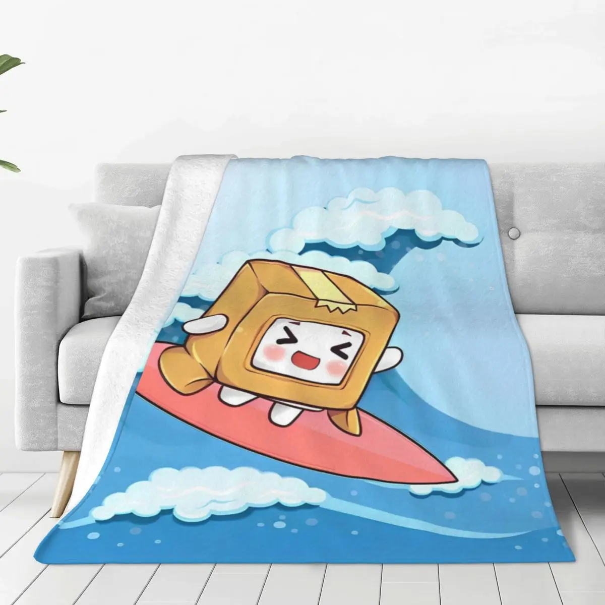 Boxy L-Lankybox Wool Blanket Cartoon Vintage Throw Blanket for Home Quilt