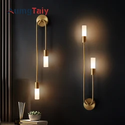 Lâmpadas de parede led moderno tira longa nordic arandela para o quarto banheiro espelho decoração sala estar corredor fundo ouro/preto quadros decoração parede sala  espelho para banheiro 	 arandela