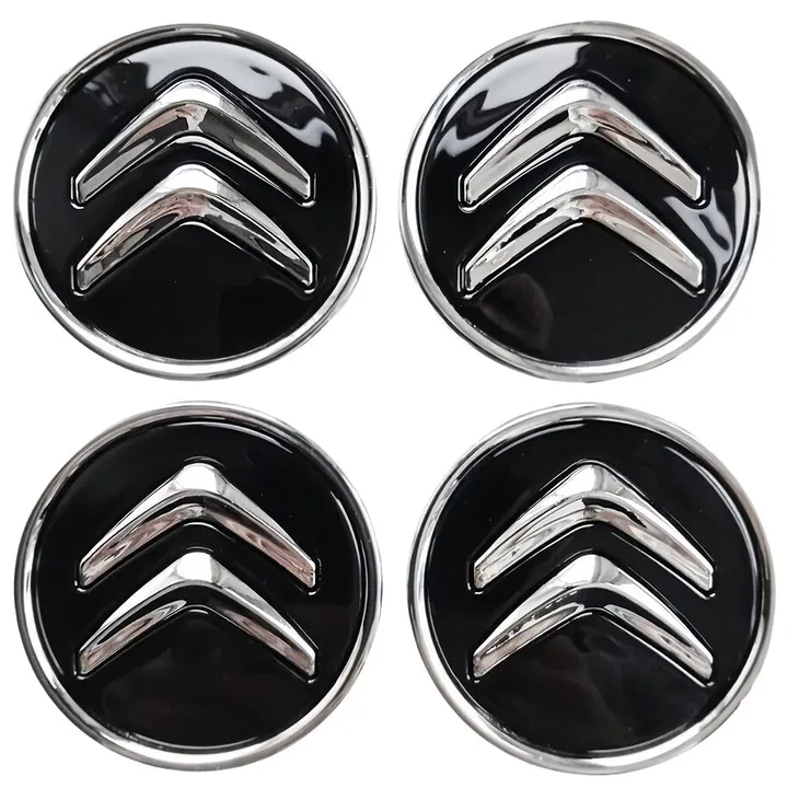 4Pcs Wheel Centre Hub Caps Black 60MM Genuine Wheel Center Hub Cap for Citroen C1 C3 C4 DS3 Most Models