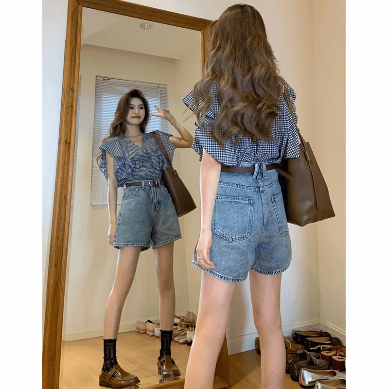 Sweet And Cool Sle Dames Zomer Cheered Irt En Wijde Pijpen Broek Set Ort Sve Ronde Ne Casual Afslankende Outfit