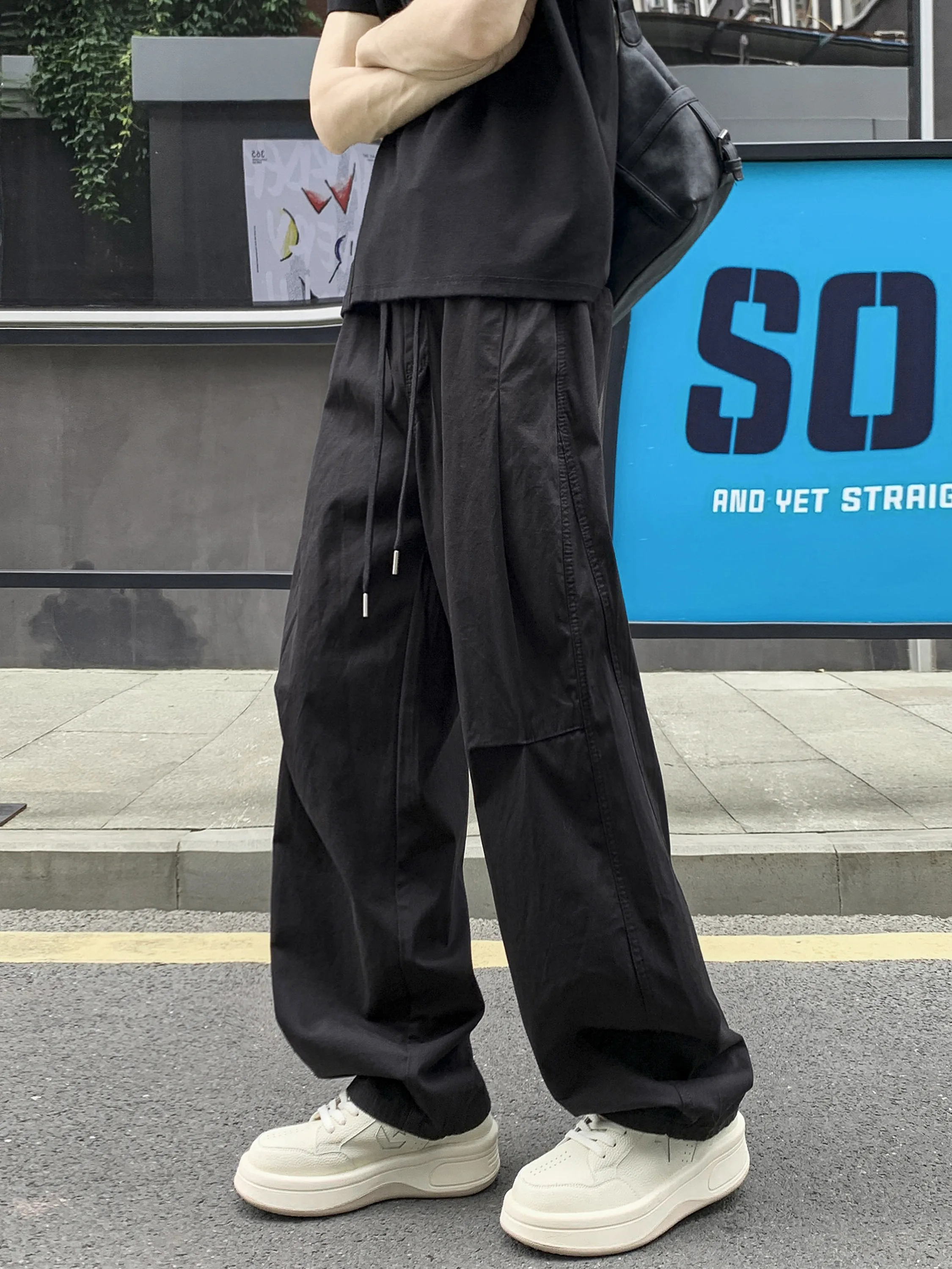 Loose Straight Leg Workwear Pants Men's Casual Trendy Vintage Loose Teenage Cool Middle School American High Street Pants