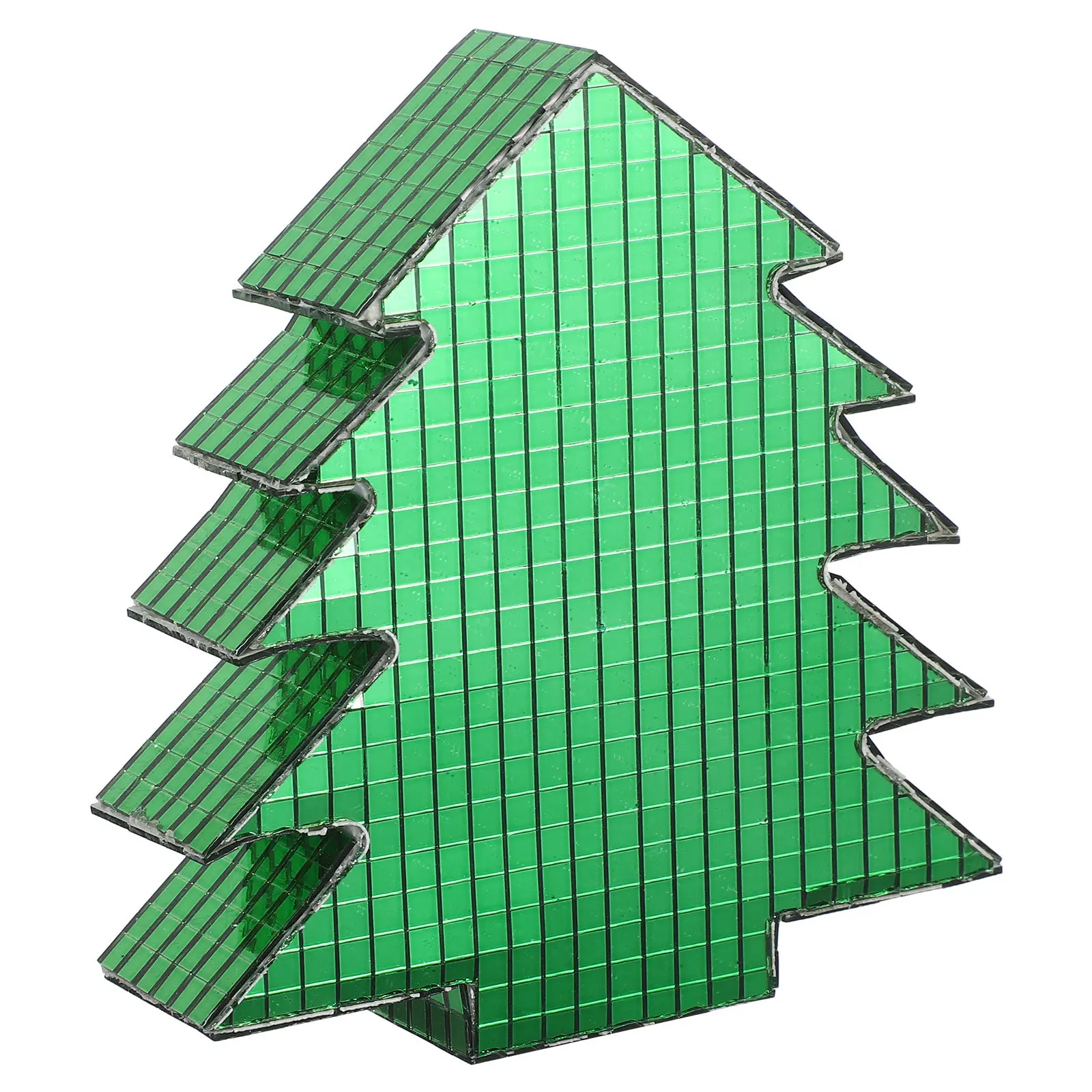 

Mosaic Tile Glass Disco Christmas Tree Reflective Tabletop Holiday Centerpiece Office Mantel Desk Display Disco Christmas Tree