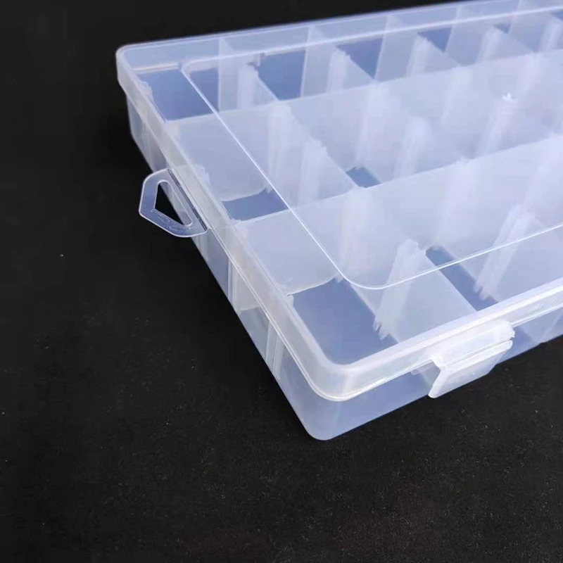 Tackle Box Organizer 18 Grids Plastic Craft Box Organizer Bead Organizer Clear Fishing Box With Dividers, 4 Pack