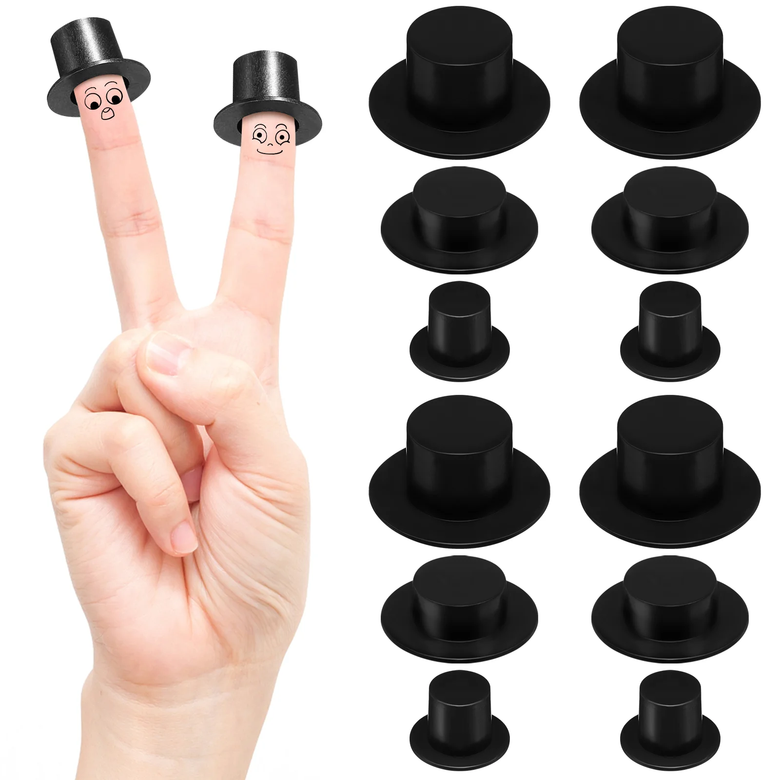 

60 Pcs Plastic Clown Hat Tiny Top Xmas Decorations Baby Mini Cylinder DIY Craft Elder Christmas Trees