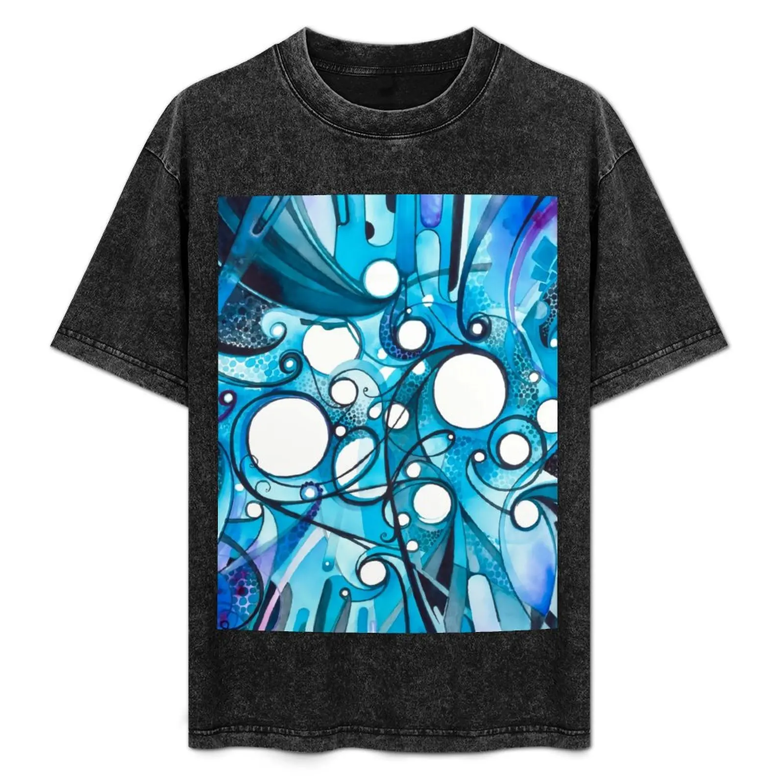 Medium Hadron Collider - Camiseta con estampado de acuarela, camiseta holgada de talla grande y alta