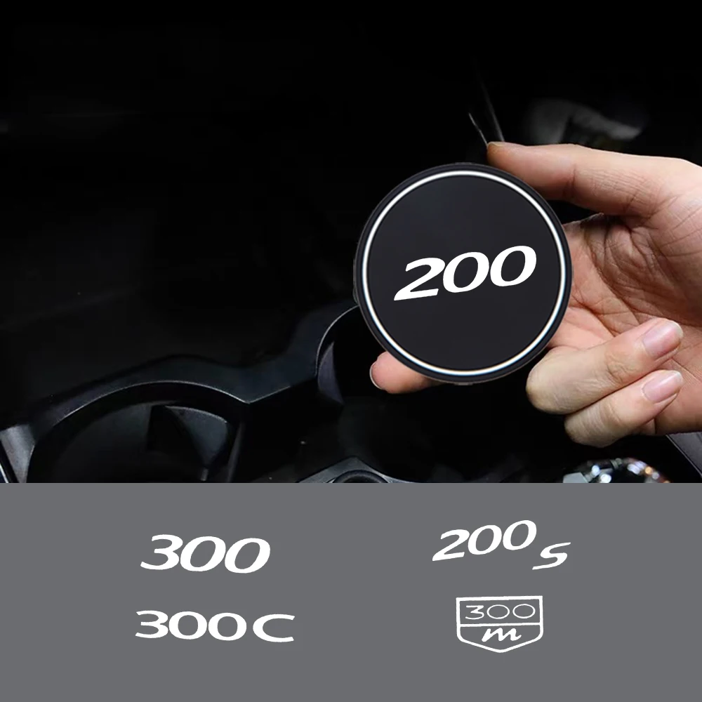 For Chrysler 200 200S 300 C 300M 300 S Emblem Roomster Silicone Mat 2Pcs Car Cup Holder Anti Slip Insert Coasters Pad Decoration view 4