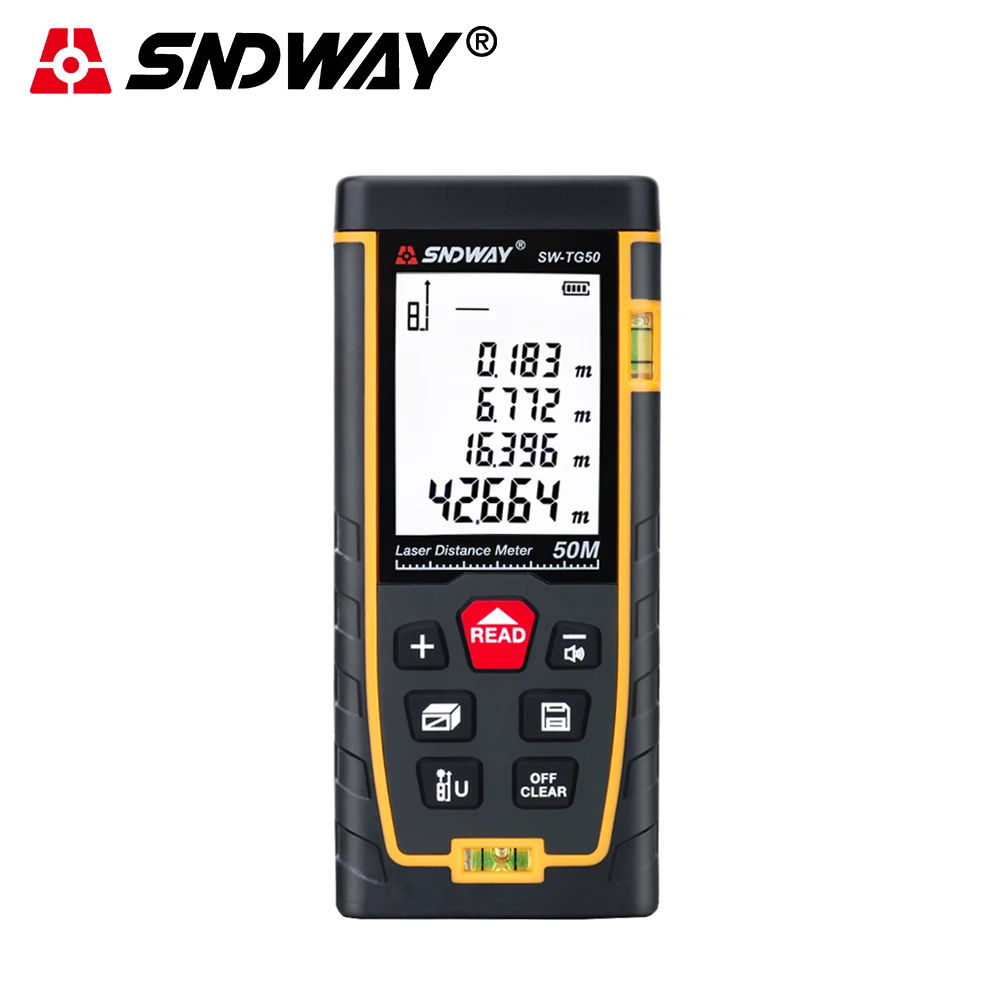 SNDWAY Laser Distance Meter Laser Rangefinder Laser Tape Measure 50M 70M 100M 120M Range Finder Ruler Diastimeter Roulette Tool