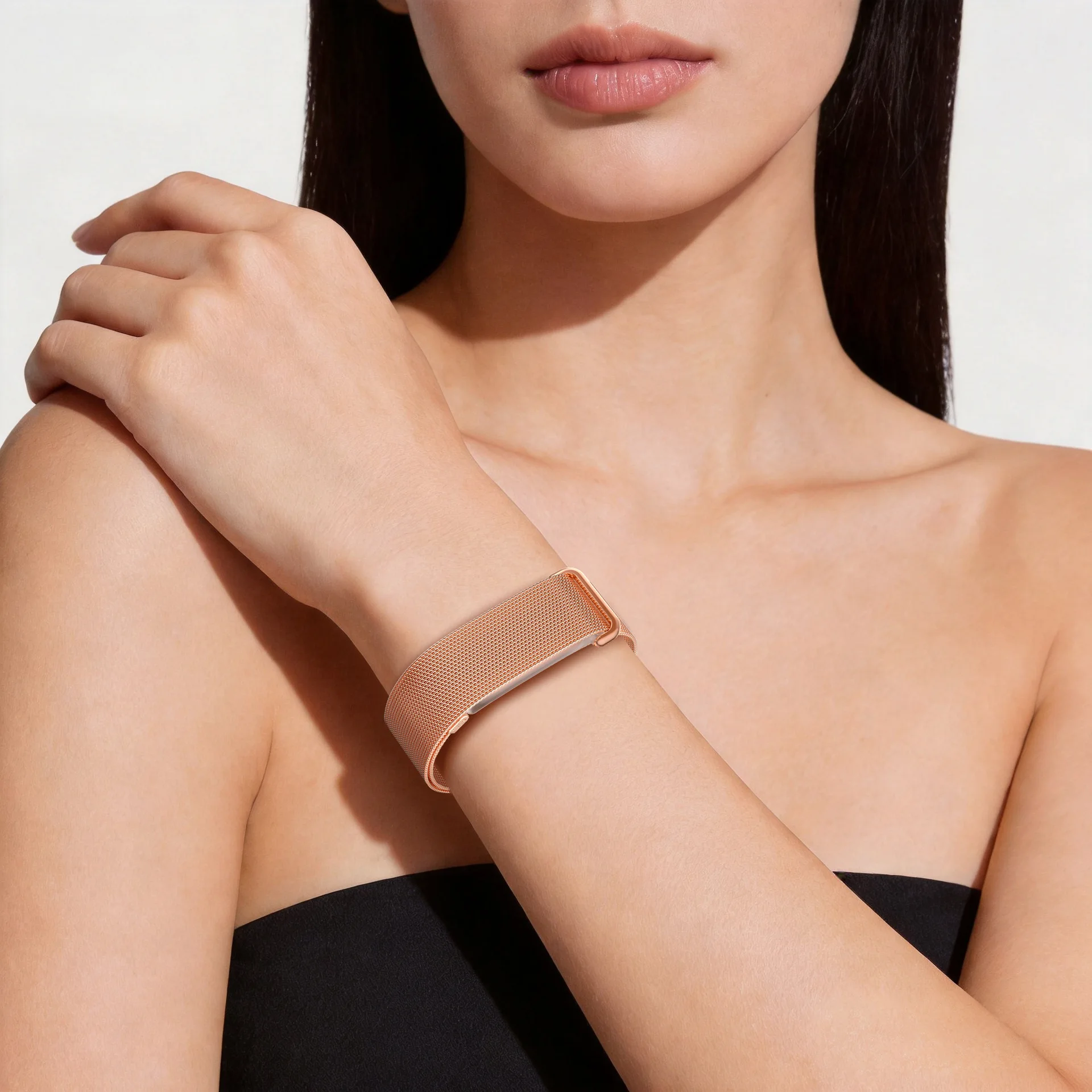 Magnetisches Milanaise-Armband für Google Fitbit Air, Edelstahl, verstellbares Ersatz-Uhrenarmband, mehrere Farben – Detail 9