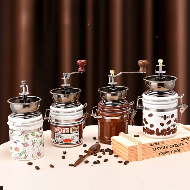 

Household Retro Hand Crank Coffee Grinder Ceramic Core Manual Coffee Bean Mill Portable Coffee Grinding Tool