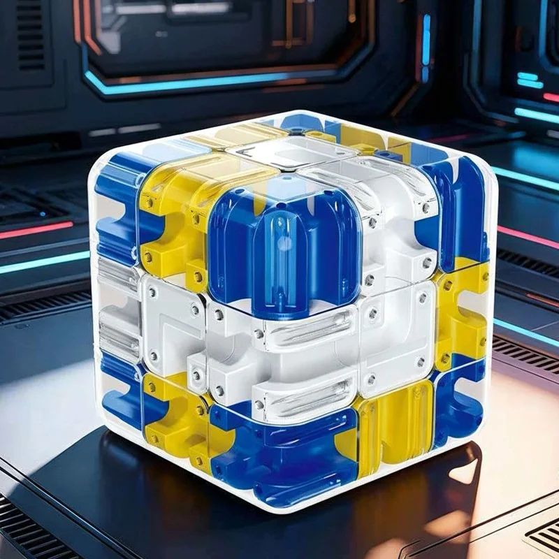 Novedoso Rompecabezas de Cubo Laberinto con Bola Rodante 3D, Juego de Ingenio para Niños y Adultos, Juguetes Educativos de Pensamiento Lógico