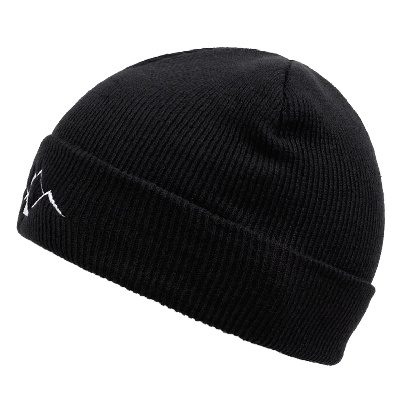 Winter Keep Warm Women Beanies Fashion Embroidery Bonnet Knitted Cap For Men 100% Cotton Beanie Hat