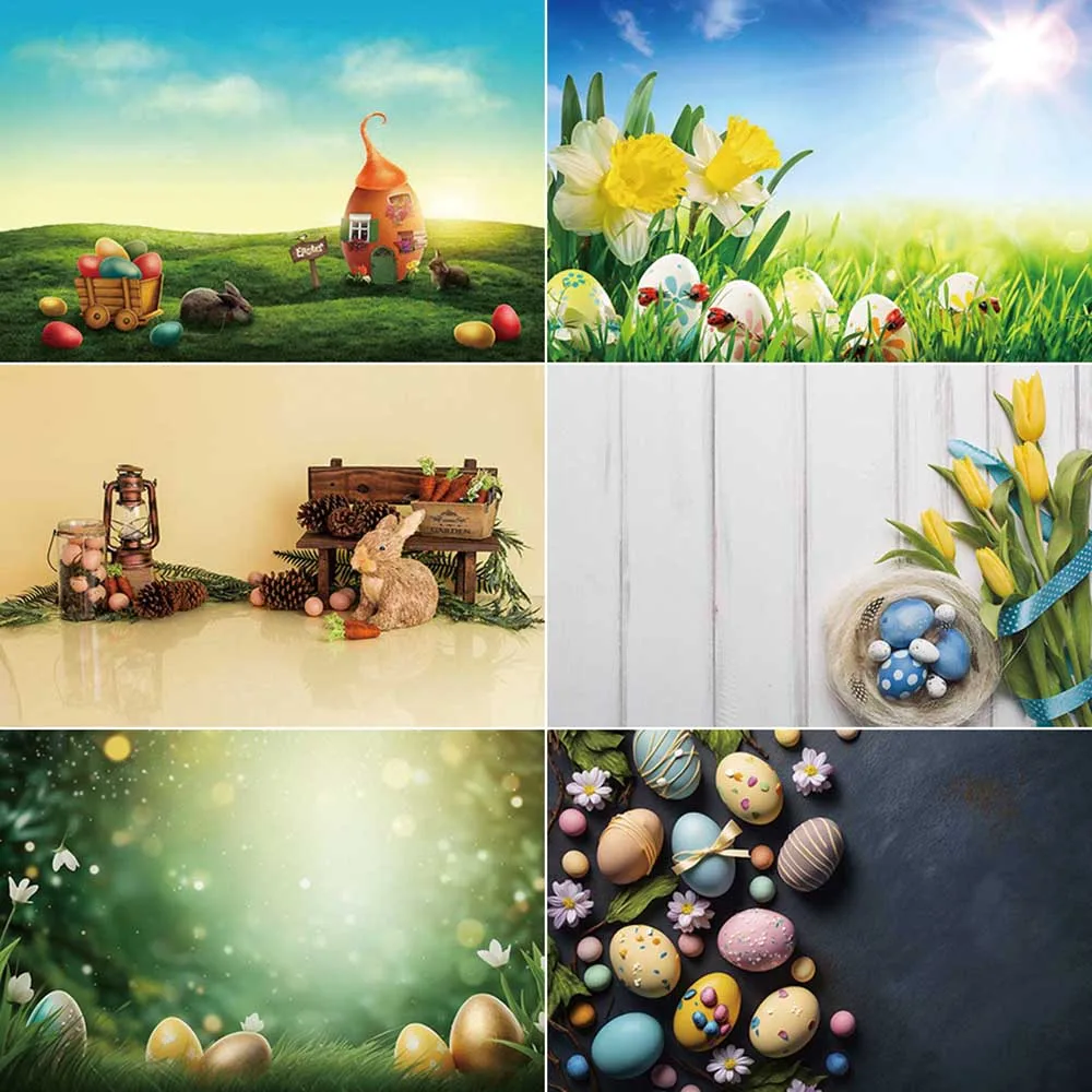 

MOON.QG Easter Spring Garden Photography Background Bunny Eggs Window Photozone Backdrop Children Studio Photobooth Supplies