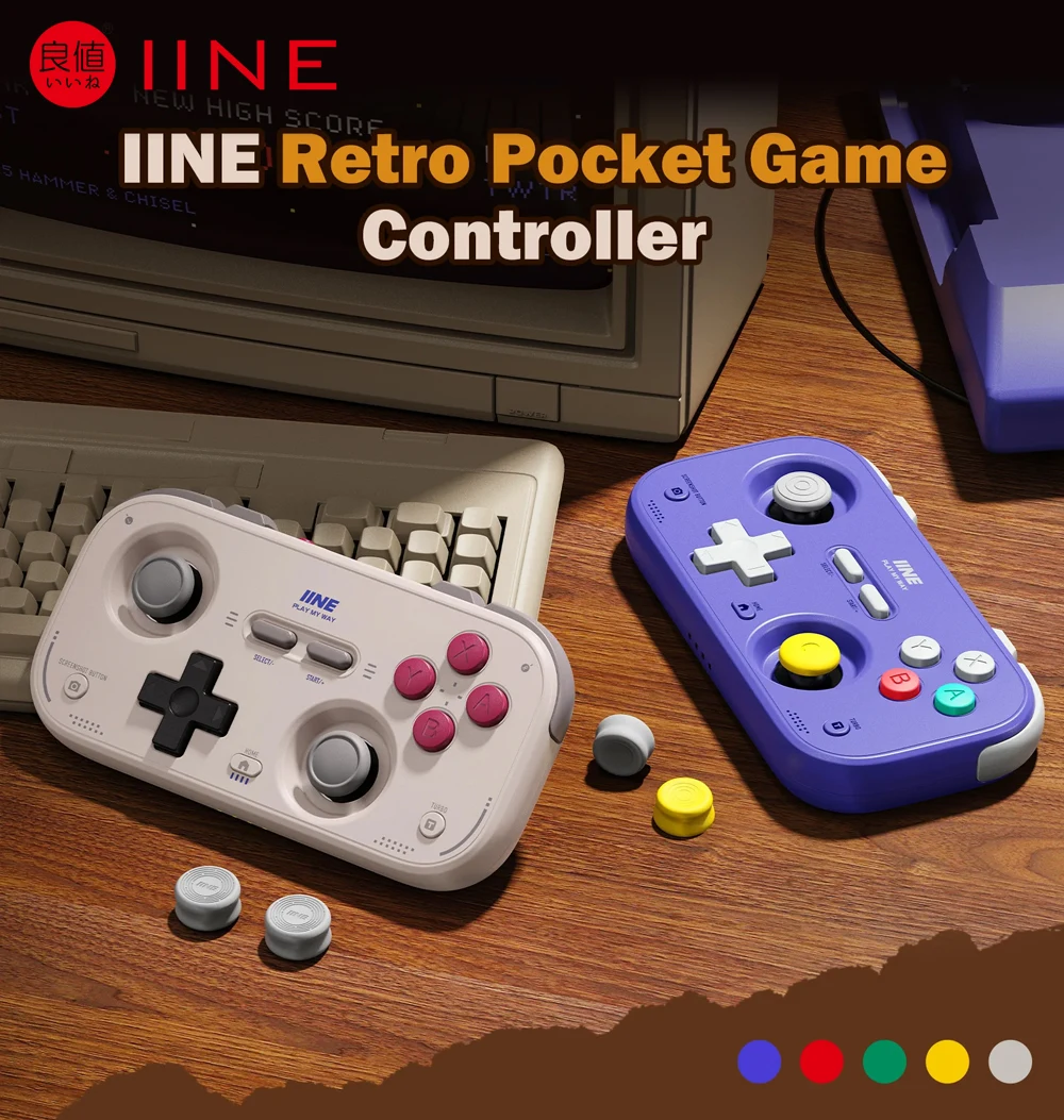 IINE Pocket Gamepad for Nintendo Switch 2/1 Steam Deck Phone Car Portable Retro Controller Hall Effect Joystick NS Version