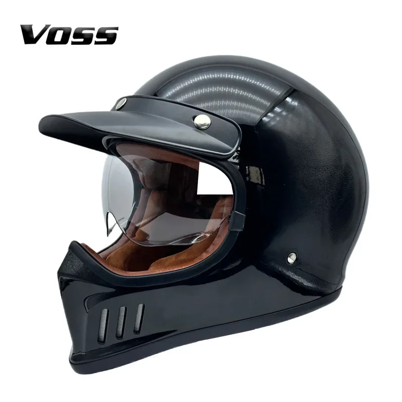 

Vintage Motorcycle Full Face Helmet Chopper Retro Casco Moto Design Classic Style Retro Helmet for Motorbike Riding