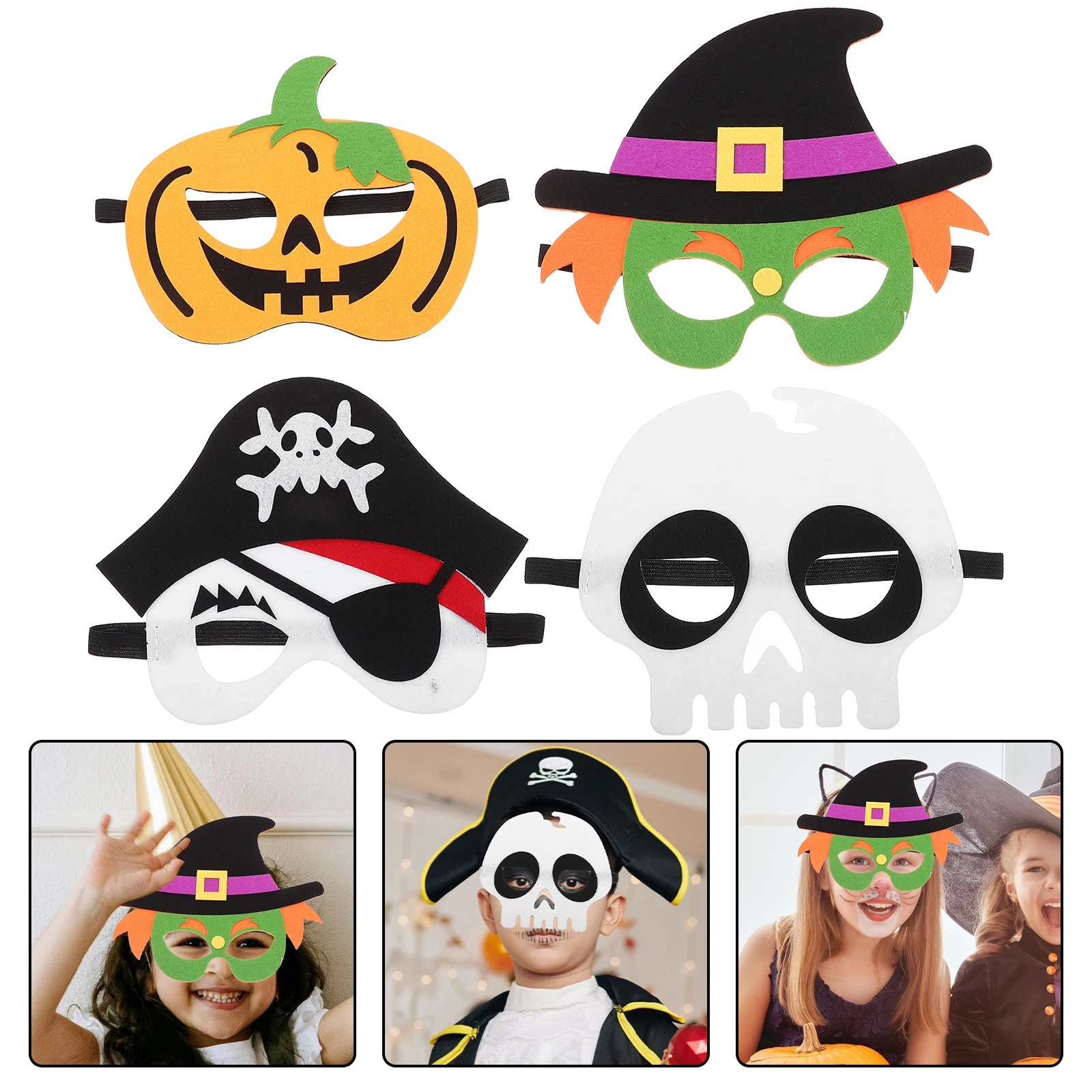 

4 Pcs Party Mask Theme Performance Funny Eye Prop Festival Supplies Full-face Evil Halloween