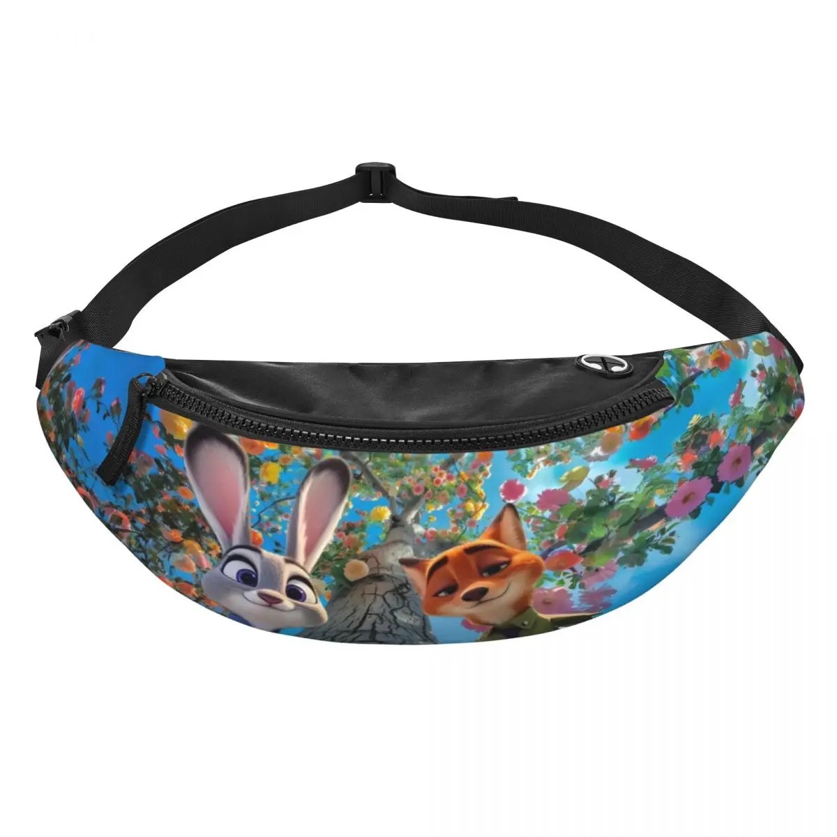 

Custom Z-Zootopia Wallpaper Fanny Pack Women Men Casual Cute Cartoon Crossbody Waist Bag for Hiking Phone Money Pouch