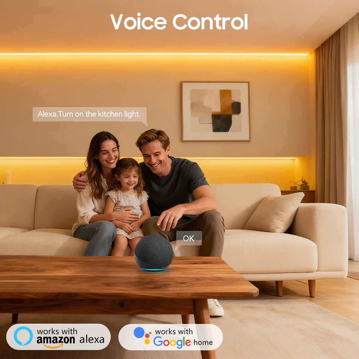 أحدث شريط إضاءة LED نيون DC24V COB أنبوب سيليكون صلب عالي السطوع مع تطبيق TUYA Alexa Google Assistant للتحكم الصوتي #5