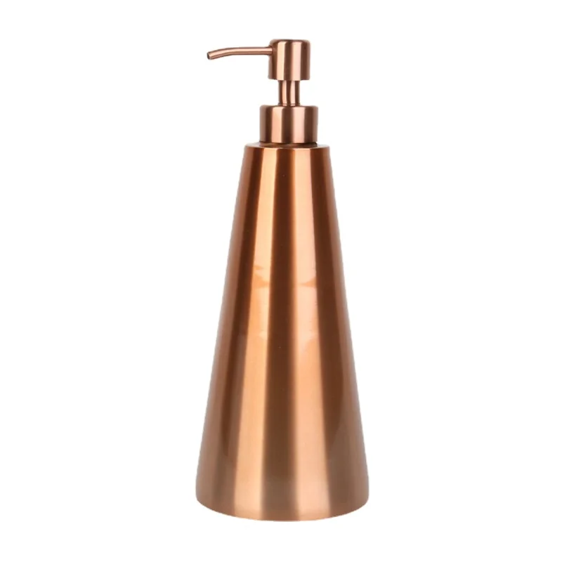 Dispensador de jabón de cocina de acero inoxidable 304, oro rosa, 800ml, cono grande, Hotel, KTV, botella de jabón de manos, botella de Gel de ducha