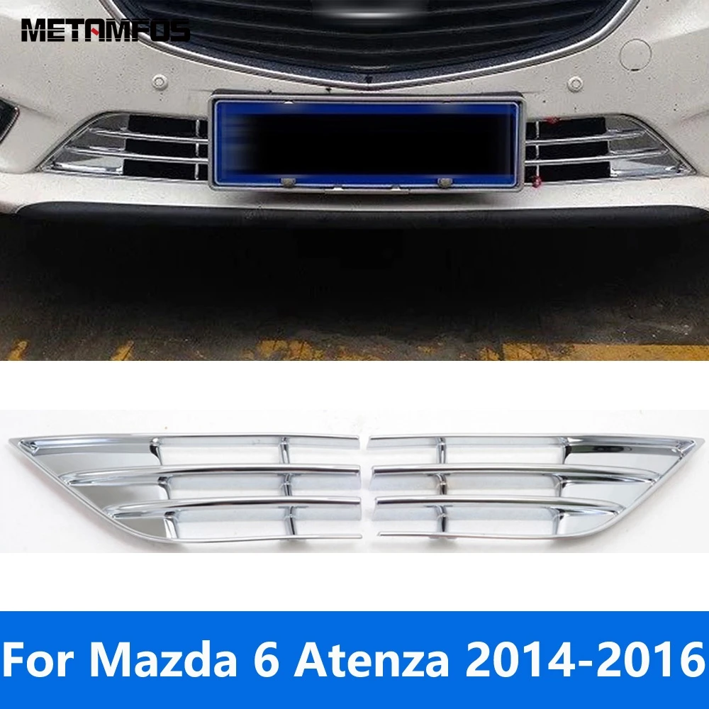 Exterior Accessories For Mazda 6 M6 Atenza 2014 2015 2016 Chrome Front Bumper Mesh Grille Racing Grill Cover Trim Car Styling