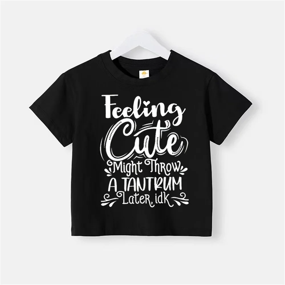 Children's short sleeve simple print cotton T-shirt for baby girls Comfortable short sleeve boys girls top Cotton T-shirt top