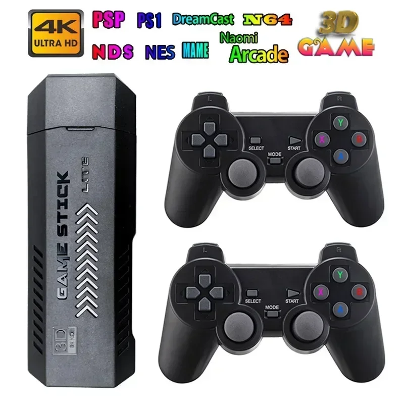 X2 Plus Retro Video Game Console 4K HD Output Gamestick Emuelec 2.4G Wireless Controllers 3D For PSP/PS1 40 Simulators Games