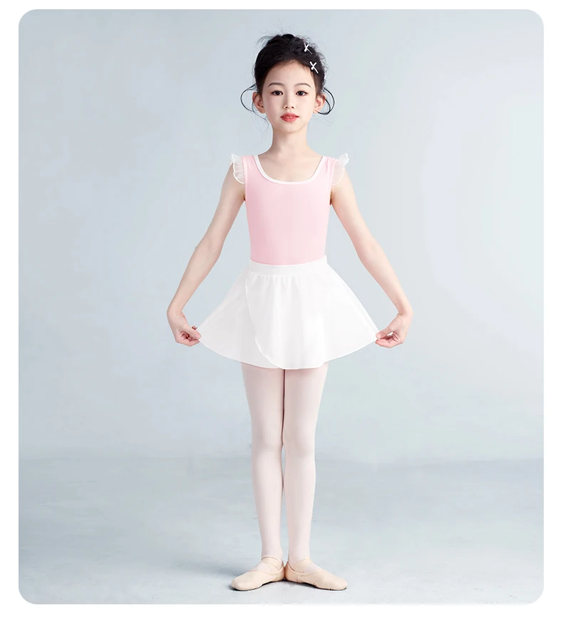 Kinder Mädchen Ballett Tanz Rock Elastische Taille Unregelmäßigen Rock Nylon Diagonal Kreuz Weiche Mesh Kurze Tanz Röcke – Detail 5