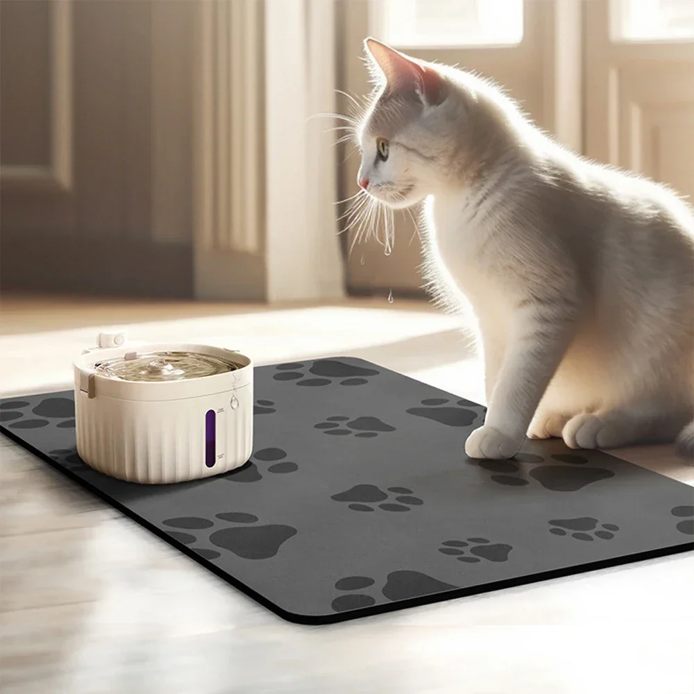 Diatomite Pet Drinking Feeding Mat Washable Cat and Dog Pad Absorbent and Non-slip Resting and Sleeping Mat Pet Supplies