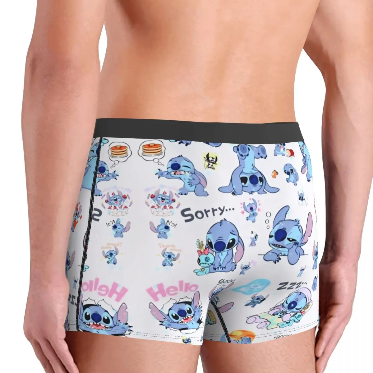 MINISO Stitch Trunk Cartoon Kawaii Pouch Underwear Quality Design Shorts Briefs Soft Trend Man Panties Big Size 2XL