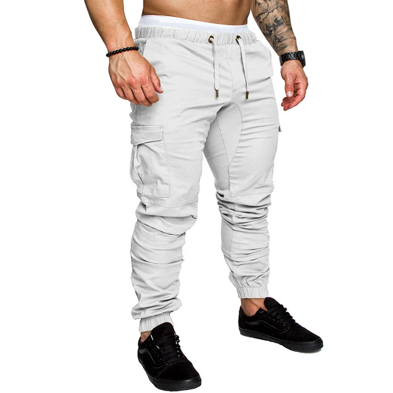 Calça de moletom de bolso múltiplo masculino com pés pequenos, calça de carga longa, calça casual de lápis, 10 cores, nova maré, moda outono, Y2K