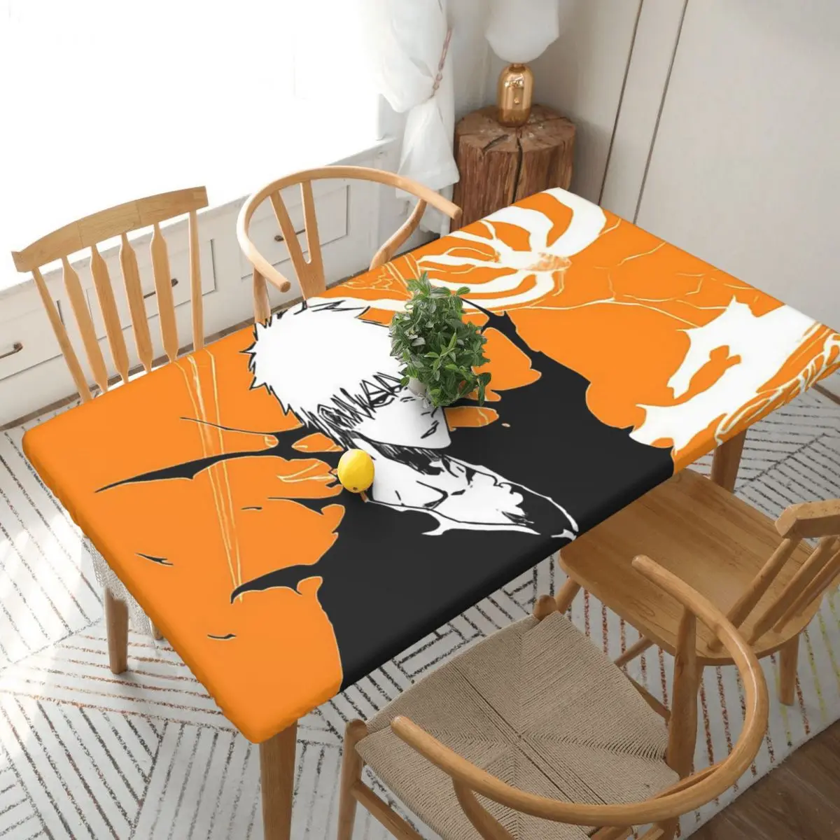 Ichigo Kurosaki Anime Bleach Customized Rectangular Tablecloth Waterproof Table Cover for Festival Party Decorations Table Cloth
