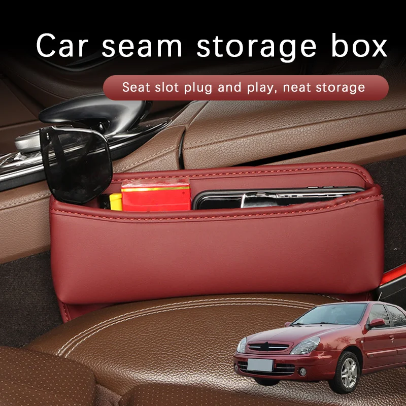 Car Seat Gap Slot Storage Box Bag Car Interior Storage Pocket Leather Car Accessories For Citroen Xsara