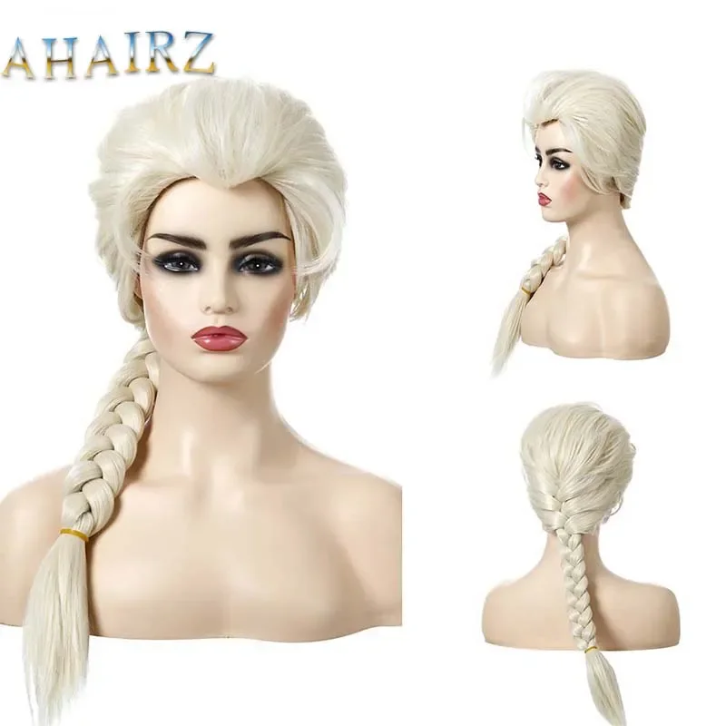 Wig Movies Queen Princess Synthetic  Long Light Hair Cosplay Wigs For Women Halloween Carnival Purim Masquerade Party